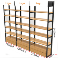 Étagères de supermarché en bois pour commerce de détail Étagères de magasin Étagères de magasin pour collations Épicerie cosmétique Présentoir en bois Étagère à plusieurs niveaux