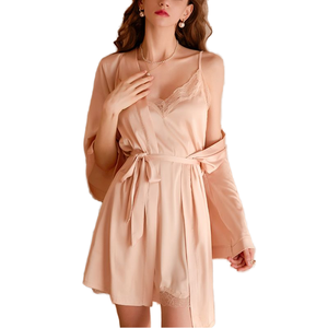 Sexy Lingerie Lace Robe <strong>Women's</strong> Mesh Cardigan Perspective <strong>House</strong> <strong>Clothes</strong> Sexy Bathrobe Pajamas for Women Set - Product Image 1