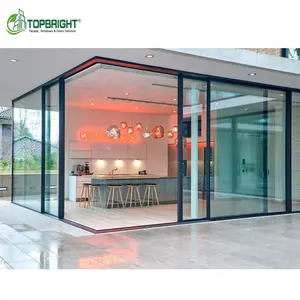 创新的向外滑动和折叠双折门更大的玻璃墙系统折叠玻璃门