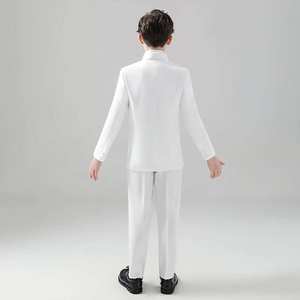 Costume formel blanc pour garçon de 10 ans, ensemble de costume de gentleman, veste de costume unie, performance de mariage, vêtements pour enfants - Product Image 3