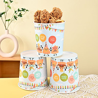 Boîte d'emballage jetable écologique en papier kraft avec revêtement UV, personnalisable or et argent, pour poulet frit, pop-corn, burgers et frites