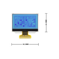 Layar LCD Monokrom 12864-789 STN Abu-abu Positif Lampu Latar Putih ST7565R/ST7567 3.3V 30 Pin MIPI COB Modul LCD
