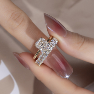 Moissanite Kim Cương Nhẫn 14K Vàng D Màu Kim Cương Nhẫn Phụ Nữ Đồ Trang Sức Cưới Ban Nhạc Engagement Ring - Product Image 2