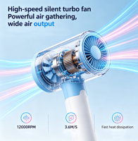 Ventilateur portable mini à main, 100 vitesses, contrôle de vitesse infini, 3000 mAh, rechargeable USB, 12000 tr/min, logo personnalisé pour l'été