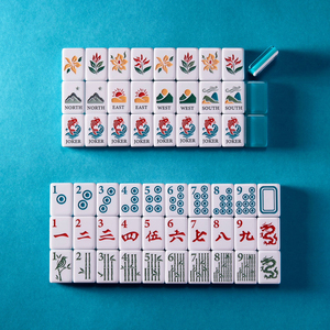 Fichas de Mahjong de Cristal Acrílico Azul Americano Moderno de Lujo, Fichas de Mahjong Let's Wander, 160 Piezas para Entretenimiento - Product Image 3