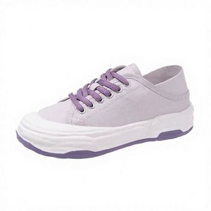 Chaussures en toile pour femme, collection Printemps-Automne-Été 2026, décontractées, rehaussantes, style baskets blanches - Product Image 2