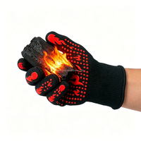 Guantes Ignífugos de Silicona Seeway 500 ° Guantes de Trabajo de Seguridad para Cocina Industrial y Barbacoa al Aire Libre, Forrados con Poliéster/Algodón, Resistentes al Fuego
