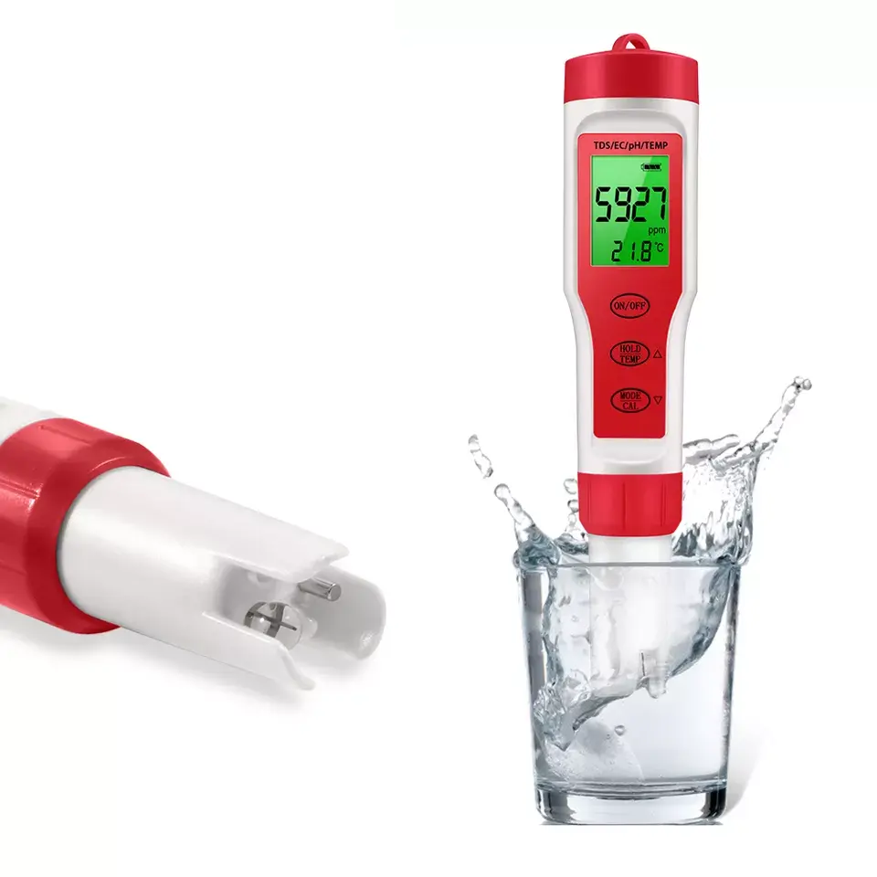 4 In 1Water Quality Tester Digitale Tds/Temp/Ec/Ph Meter Monitor Kit Tds Water Tester met Backlight Voor Zwembaden Drinkwater