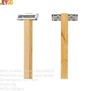 <span class=keywords><strong>Rasoir</strong></span> de sécurité jetable pour homme en bambou et bois, triple lame en acier inoxydable, écologique, sans plastique, avec logo personnalisé OEM - Product Image 1