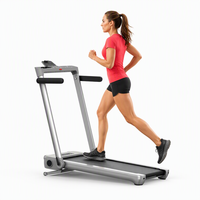 Caminadora Plegable Easy Roll Treadmill Glide Anywhere, Máquina para Correr en Casa con Motor Silencioso, Inclinación Automática, Color Plateado, Máquina de Ejercicio Físico