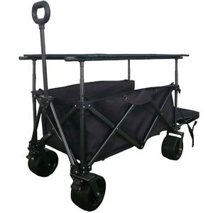 大型アルミテーブル折りたたみビーチとキャンプワゴン屋外ピクニック用プラットフォーム付きガーデンユーティリティハンドトロリー - Product Image 3