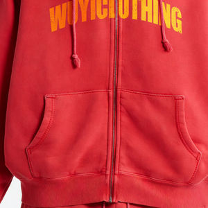 Sudadera con capucha de invierno para hombre, 100% algodón, forro polar, con cremallera completa, hombros caídos, logotipo DTF impreso, peso pesado, venta al por mayor, personalizada - Product Image 3