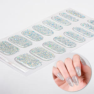 Kits de faux ongles de Noël de luxe de haute qualité à paillettes, avec motif 3D Père Noël et flocon de neige, vente chaude - Product Image 6
