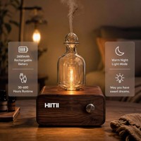 Diffuseur d'huiles essentielles HIITII sans eau en bois de frêne et verre, aromathérapie, décoration d'intérieur, diffuseur d'arômes artistique rechargeable