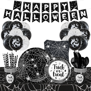 Bán chạy nhất hiện đại halloween-theo chủ đề dùng một lần Giấy Bộ đồ ăn tấm và ly cho trẻ em bên trong <span class=keywords><strong>2025</strong></span> hộp đóng gói - Product Image 2