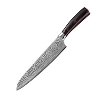 Couteau de cuisine multifonctionnel pour sashimi de chef japonais, acier inoxydable, lame de 8 1/2 pouces, ambidextre, passe au lave-vaisselle, moderne
