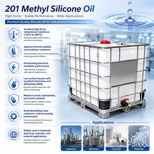 Aceite de silicona metílica 201, envasado en saco tonel, desespumante de baja tensión superficial, a prueba de humedad y desespumante para uso agroquímico e industrial - Product Image 1