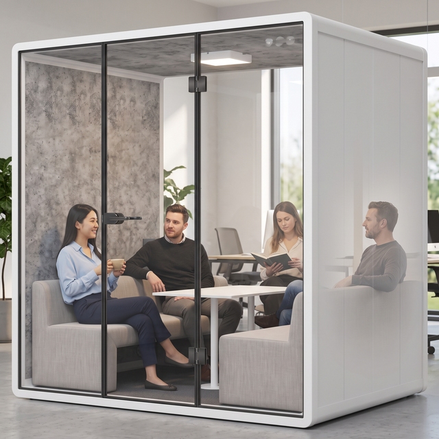 Office Pod Soundproof Pod 4 Person Meeting Pod Acoustic Booth Soundproof Booth Conference Pod Office