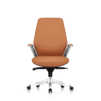 Chaise de bureau ergonomique à dossier haut en cuir PU, appui-tête réglable, base en métal brillant, 3 couleurs