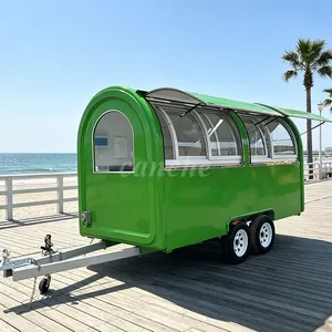 Camion de restauration mobile vert commercial, kiosque de cuisine de rue pour burgers et pizzas, remorque de camping - Product Image 1