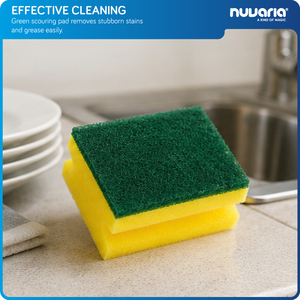 Spugna per Pulizia Cucina con Pad Abrasivo Verde per Lavaggio Piatti - Product Image 2