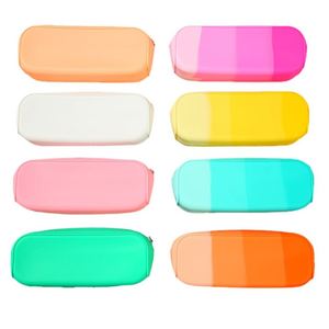 Étuis à crayons durables en silicone pour la vente en gros, boîte cadeau scolaire aux couleurs bonbon 19x7x5cm pour le bureau et la maison - Product Image 2