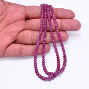 Aaa + Ruby đá quý 3mm-5.50mm mịn rondelle hạt tự nhiên Ấn Độ Ruby quý đá quý mịn lỏng Hạt đối với trang sức làm - Product Image 4