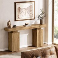 Table console longue de meubles en bois pour couloir et table d'entrée de ferme derrière le canapé pour le salon