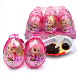 Yüksek kaliteli prenses seyahat kapsül sürpriz yumurta çikolata bisküvi büyük şeker oyuncaklar
