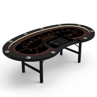 YH 96 pouces 10 joueurs vente en gros pas cher Table de poker pliante Texas Hold'em Table de jeu Simple Tables de jeu pliables avec éclairage LED