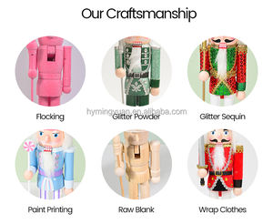 Ensemble de <span class=keywords><strong>Casse</strong></span>-Noisettes en Bois Fait Main de 12,5 cm pour les Fournitures de Fête de Noël et les Décorations d'Arbre Thème Festive des Fêtes - Product Image 6