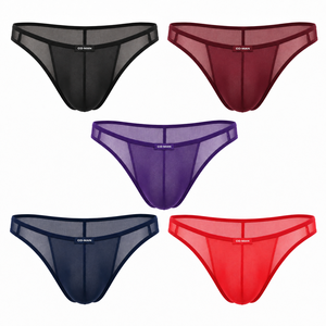 Ropa interior masculina sexy con diseño de jaula, tanga transparente de cintura baja con bolsa en U, calzoncillos tipo jockstrap para hombre - Product Image 1