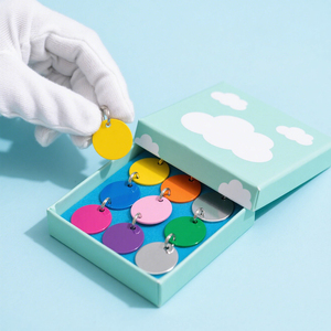 Trong kho đầy màu sắc vòng con chó mặt dây Anodized nhôm khắc thẻ đơn giản cá nhân thẩm mỹ vật nuôi Phụ kiện thiết bị tùy chỉnh - Product Image 6