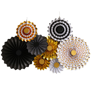 Bán Buôn Hình Học Hình Dạng Craft Giấy Fan Hoa Nền Tường DIY Flower Set Treo Cửa Sổ Hiển Thị Vòng Hoa - Product Image 2