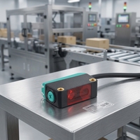 Sensor Fotoeléctrico Láser Cuadrado Garantta BGS, Sensor Fotoeléctrico Láser Pequeño con Punto Rojo y Supresión de Fondo