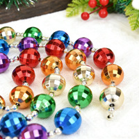 Guirlande de Noël en plastique perlée, grande boule de carnaval, vente en gros d'usine, collier pour fête de Mardi Gras à la Nouvelle-Orléans