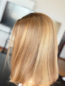 SHY Factory Perruques <span class=keywords><strong>Bob</strong></span> Lace Front en Cheveux Humains, Coupe Droite, Mèches Blondes, Sans Colle, Dentelle HD 13x5 - Product Image 3