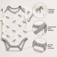 Body para Bebé con Estampado de Zebra, Precio de Fábrica, Certificado OEKO-TEX y CPC, Mono para Recién Nacido, Venta al Por Mayor, OEM ODM