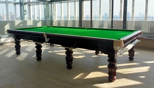 Table de billard professionnelle de luxe en acier avec coussinets en pierre de Jiujiang et bois massif, table de snooker de 12 pieds avec billes - Product Image 1