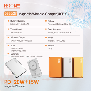 LDB26 Power Bank Wireless 15W con Ricarica PD 20W, 5000/10000mAh, Indicatore LED, Corpo Sottile in Metallo, Incisione Laser OEM - Product Image 6