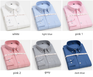 Di alta qualità Su Ordinazione Oxford di Cotone Puro Al 100% Del <span class=keywords><strong>Collare</strong></span> Del Basamento solido a strisce A quadri A Maniche Lunghe Camicia casual per gli uomini - Product Image 3