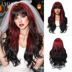 Peluca de encaje frontal pequeña para mujer, cubre toda la cabeza, encaje transparente, peluca de cosplay para Halloween, disfraz de Navidad, ondas grandes, 180% de densidad - Product Image 1