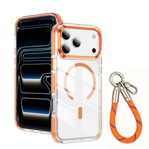 Funda Magnética de Lujo con Carga Inalámbrica para <span class=keywords><strong>iPhone</strong></span> 18 16 17E 15 14 Plus 13 <span class=keywords><strong>12</strong></span> 11 Pro Max con Correa de Mano - Product Image 1