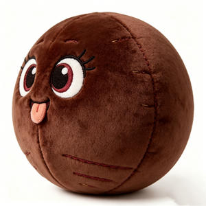 Llavero de Peluche Personalizado con Cara Redonda Marrón, Diseño Divertido y Adorable, Sin Relleno, con Forro de Malla - Product Image 3