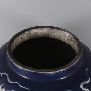 Jarrón de Templo de Porcelana China Antigua de la Dinastía Ming, Forma de Loto Azul, Diseño de Dragón, Arte Cerámico Decorativo - Product Image 4