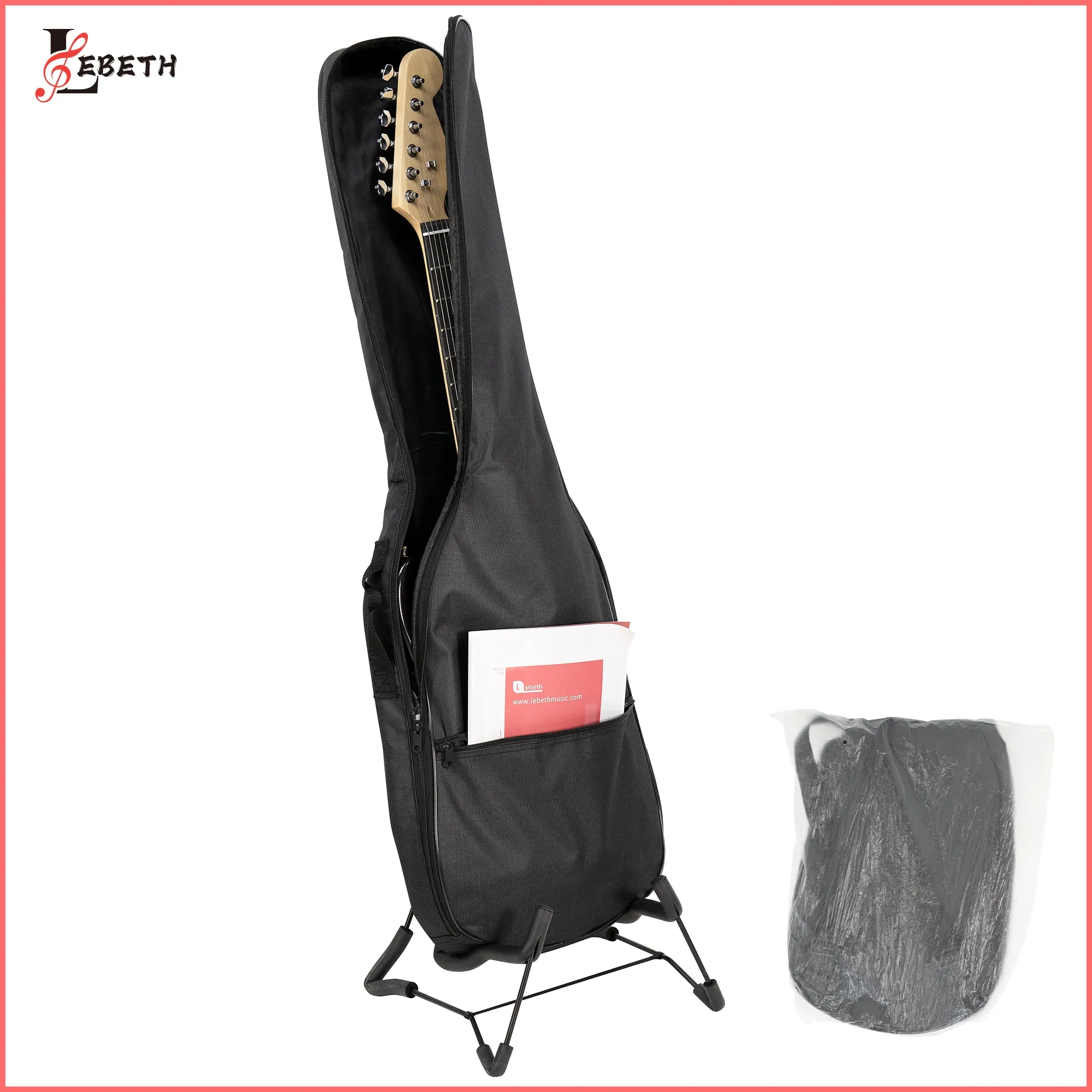 Lebeth GB-E3 39-Inch Electric Guitar Bag 600D Oxford Waterproof Black Soft Guitar Case Musical Instruments Accessory