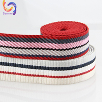 Sangle en tissu rayé réfléchissant haute élasticité de qualité supérieure, écologique et colorée, pour sacs, ceintures, bagages et vêtements