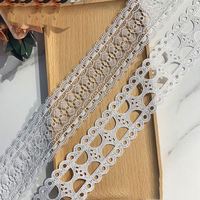 Tela de Encaje Elástico Estrecho de Algodón Ecológico de Nuevo Estilo para Vestidos de Mujer, Bordado, Ancho Personalizado, Venta al por Mayor