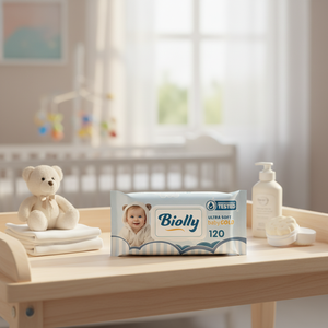 Toallitas Húmedas para Bebé Biolly, 120 Unidades, Algodón - Baby Gold - Product Image 3