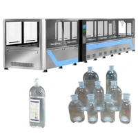 Ligne de production complète de machines de soufflage, de lavage, de remplissage et de bouchage de flacons en PP pour solutions IV